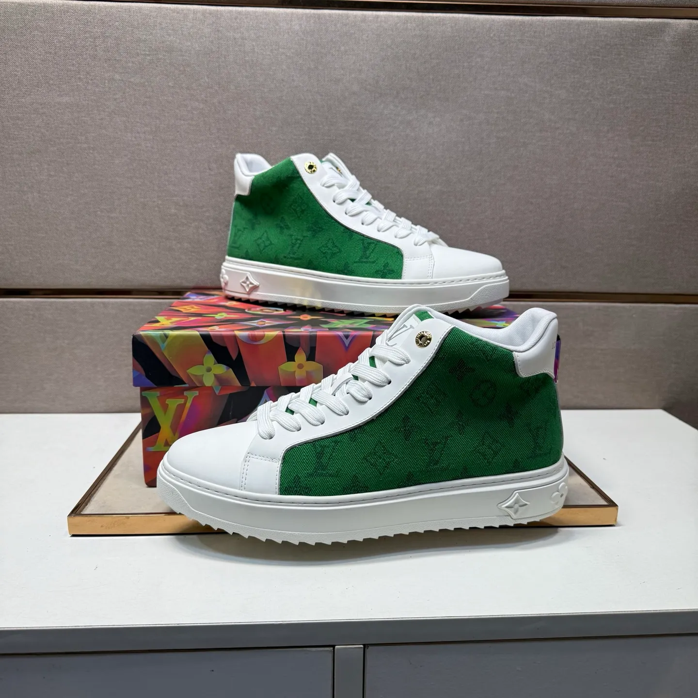 Men's men's shoes 💰pp560 [LV～] Men's casual high-top shoes 2025z cabinet sales simultaneously 🔶Size: 38-44#️⃣ 🔷4 colors🔜The upper is made of multi-material splicing➕Mesh lining, comfortable and breathable, sole: original comfortable and wear-resistant outsole, ⚠️real thing📱photographed🎬real thing is better📢📢📢